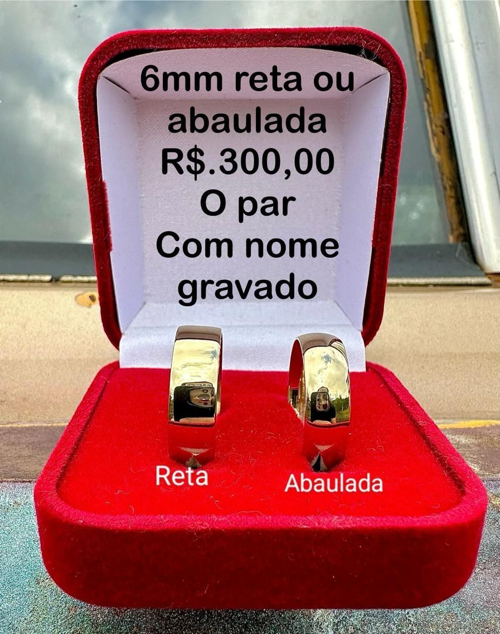 Aliança 6 mm - LEIA A DESCRIÇÃO